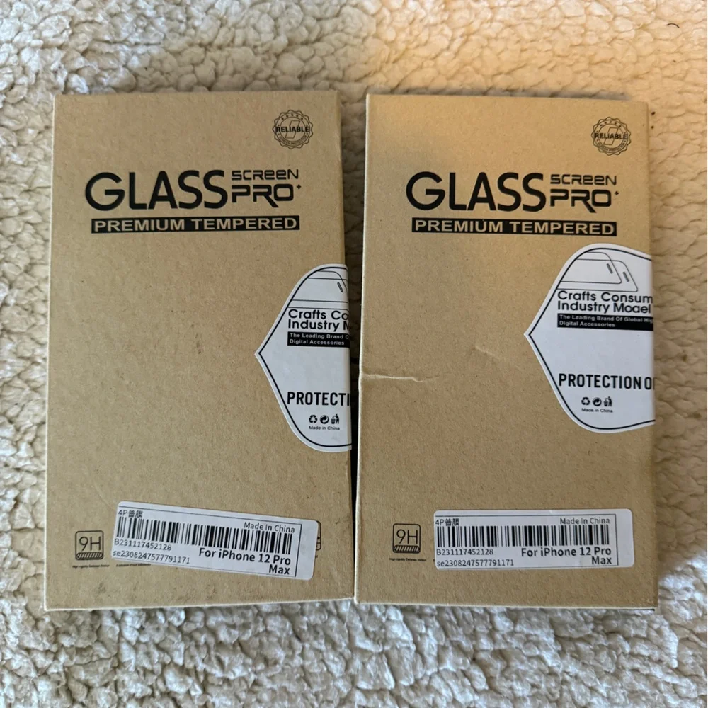 Premium Tempered Screen Protector for iPhone 12 Pro Max. 2 boxes